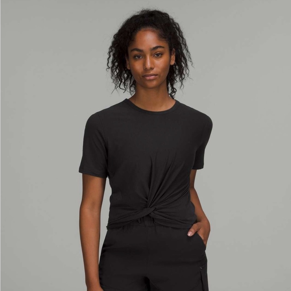 Lululemon Crescent Twist-Front Short Sleeve Tee in Black - 8